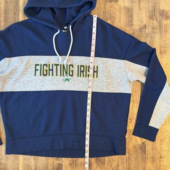 Notre Dame Fanatics Fighting Irish Hoodie Colorblock Pullover Blue Women's M - Picture 6 of 9